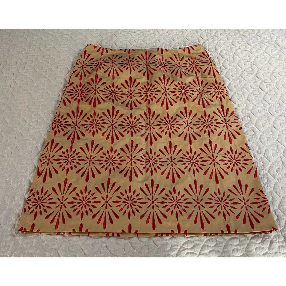 Womens Talbots Lined Embroidered A-Line Skirt Size 8 NWT